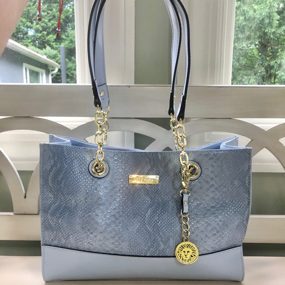 Anne Klein Perrywinkle Snakeskin Purse